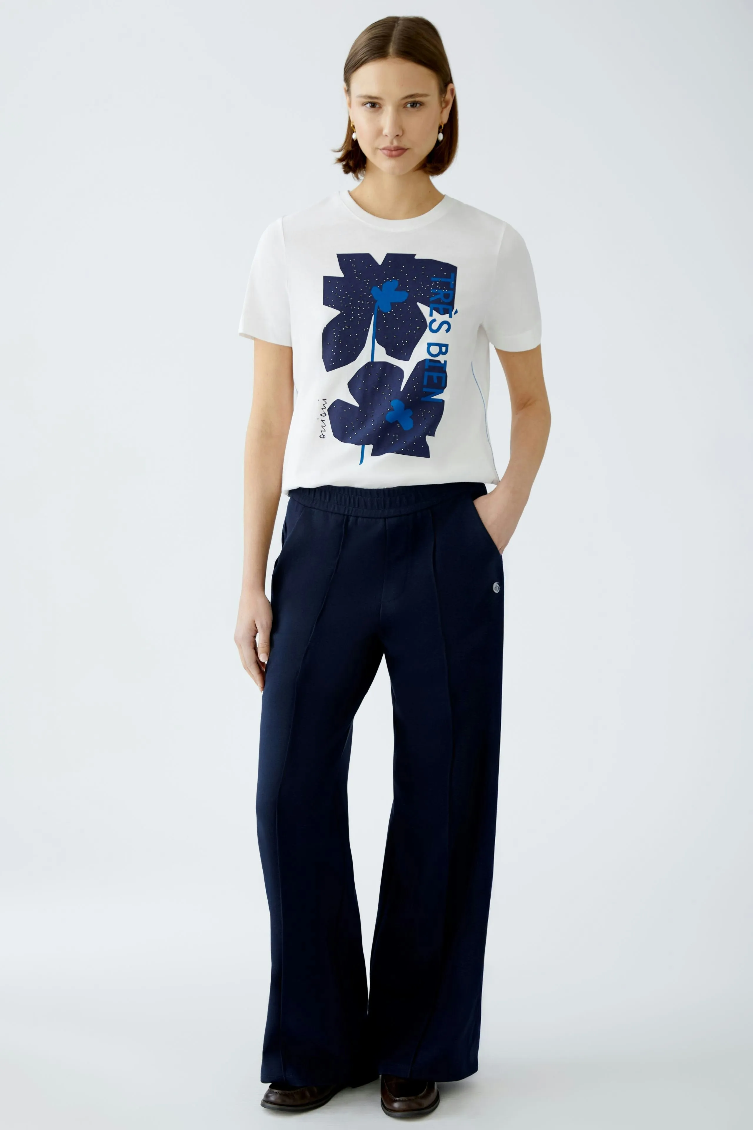 Flower Motif T-Shirt - White