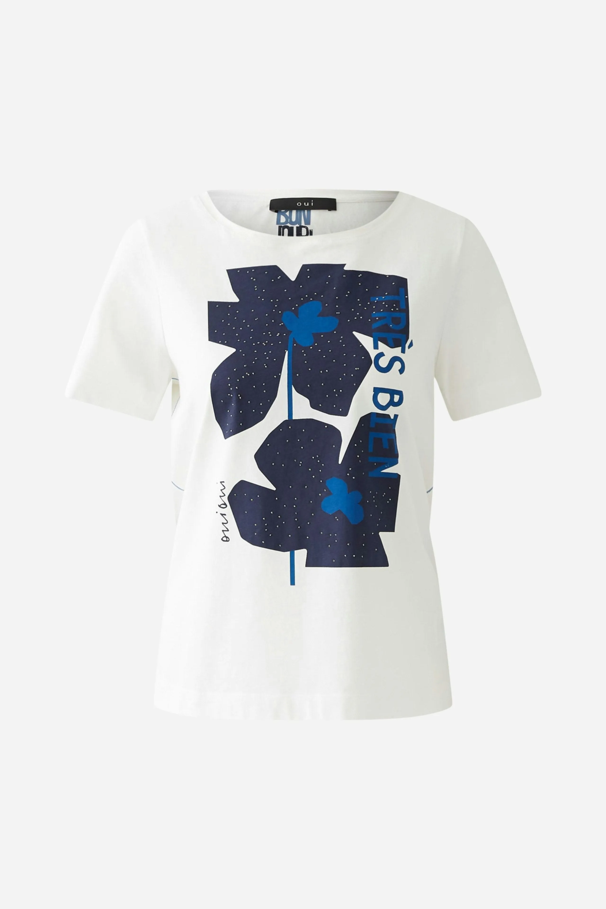 Flower Motif T-Shirt - White