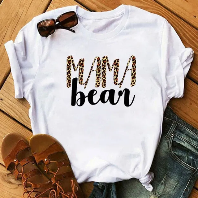 Leopard Heartbeat Print Tshirts Women Clothes Short Sleeve Shirt Ladies Harajuku Womens T Shirt Oversize T-Shirt Female Tops Tee