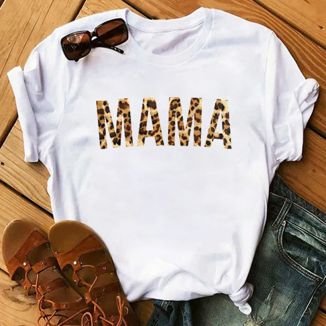 Leopard Heartbeat Print Tshirts Women Clothes Short Sleeve Shirt Ladies Harajuku Womens T Shirt Oversize T-Shirt Female Tops Tee