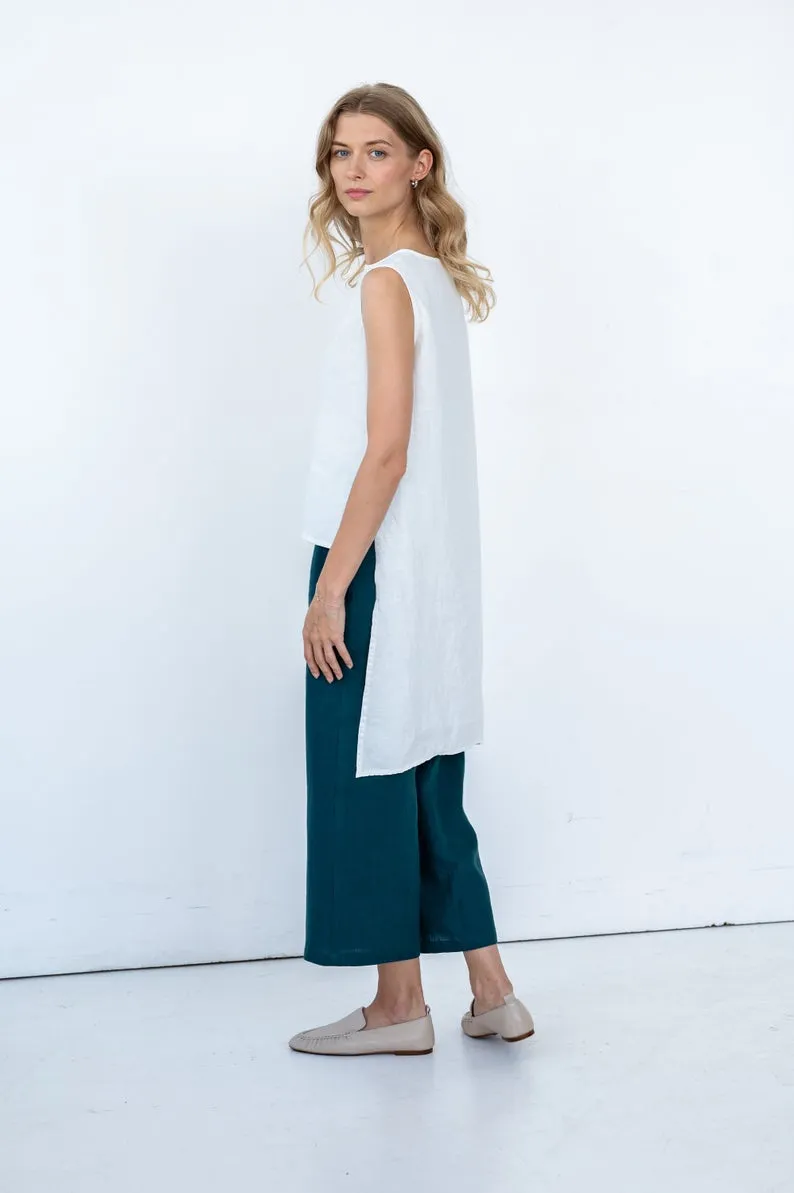 Linen Cropped Pants EDNA for Women