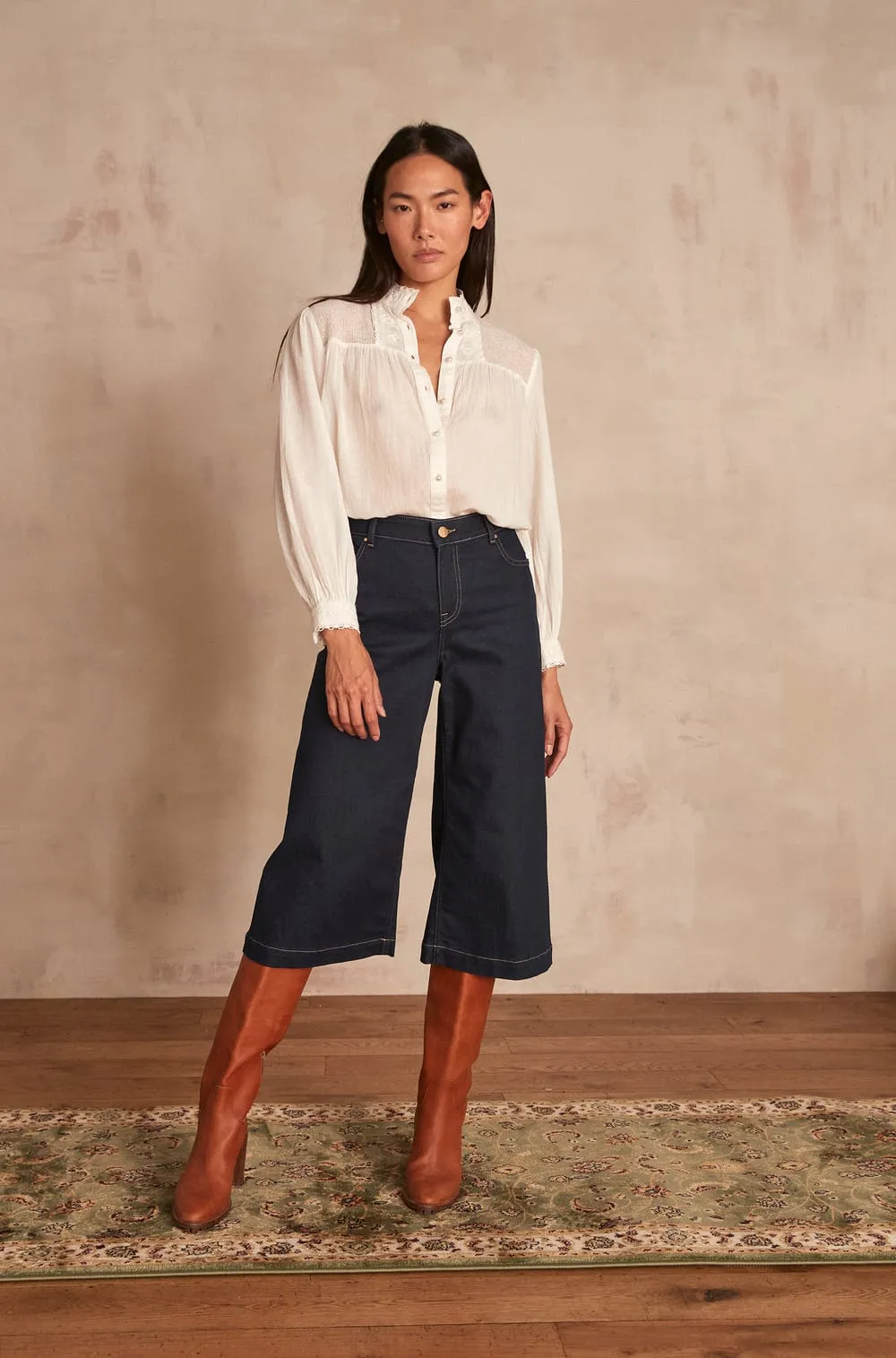 ODYSSEE NAVY BLUE DENIM CULOTTES