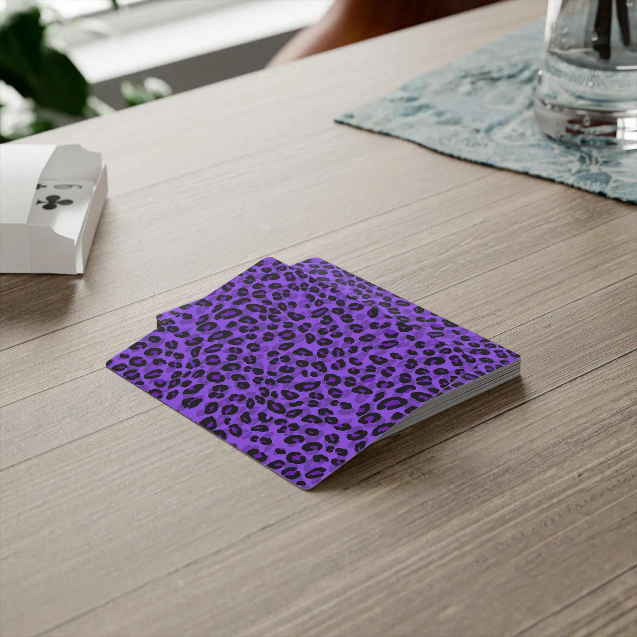 Purple Cheetah Print Poker Cards Set - Premium Playing Deck for Game Nights