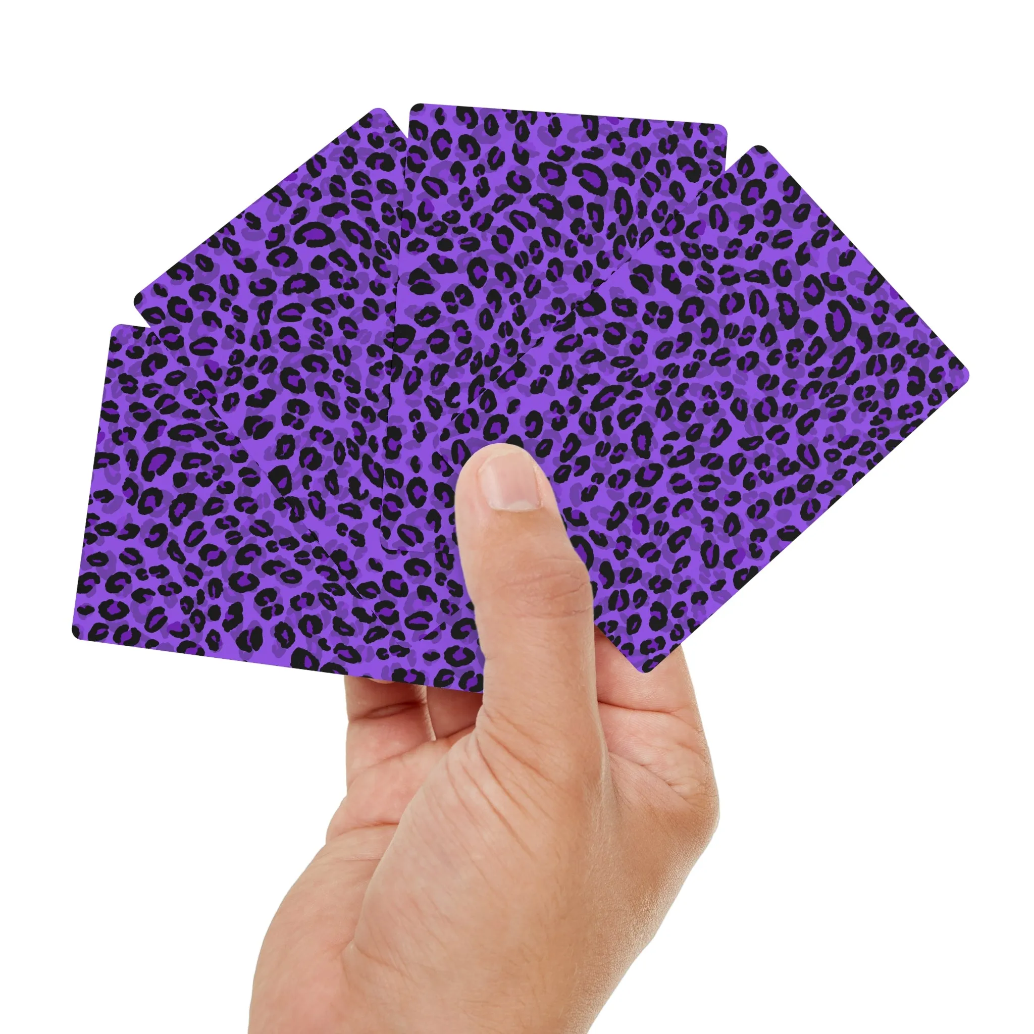 Purple Cheetah Print Poker Cards Set - Premium Playing Deck for Game Nights