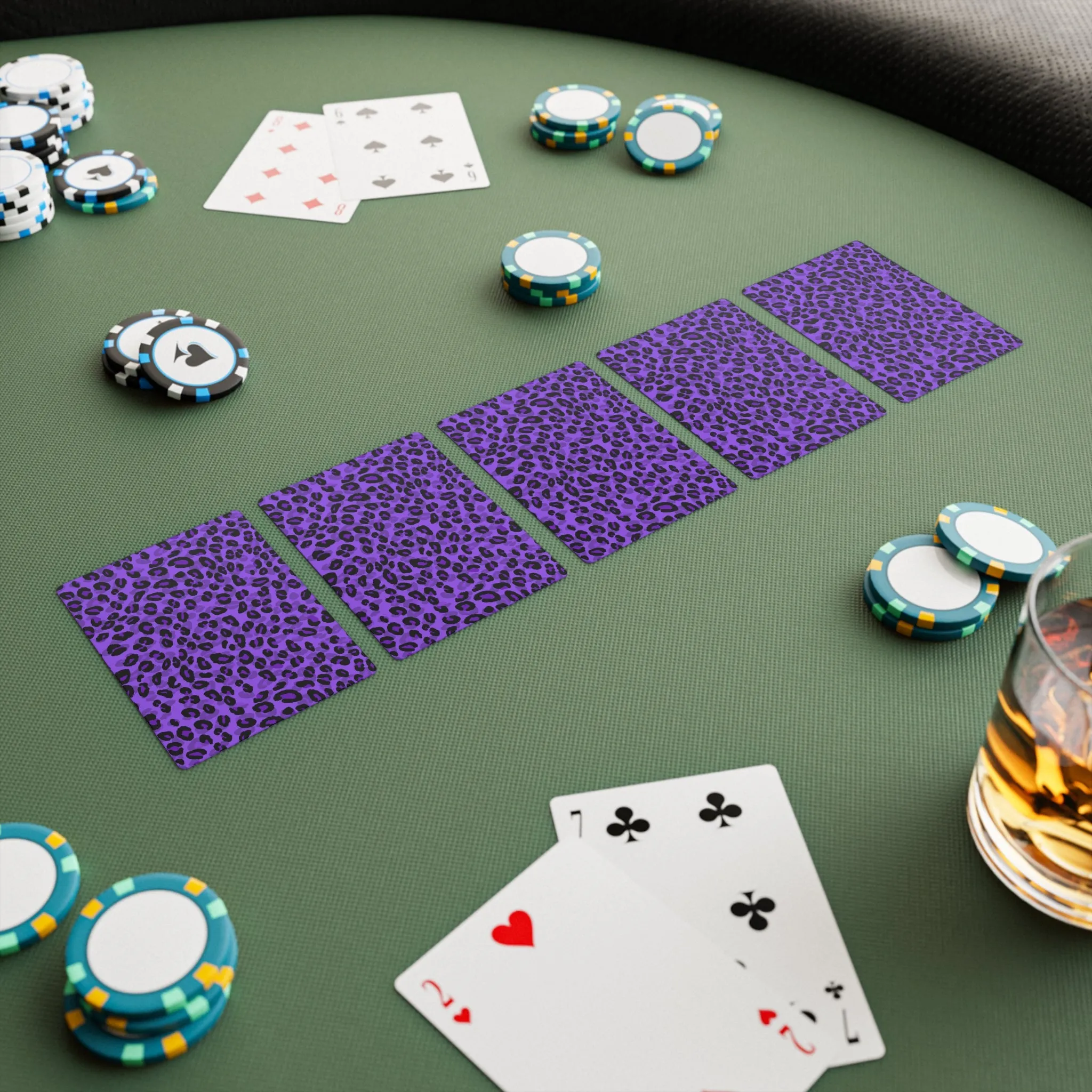 Purple Cheetah Print Poker Cards Set - Premium Playing Deck for Game Nights