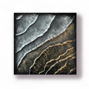 Sea of Gold & Silver Framed Sculpture