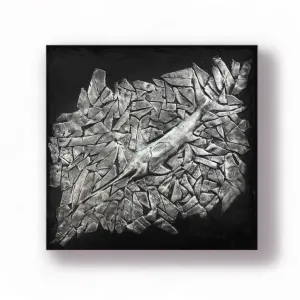 Sea of Swordfish & Diamonds Framed Sculpture