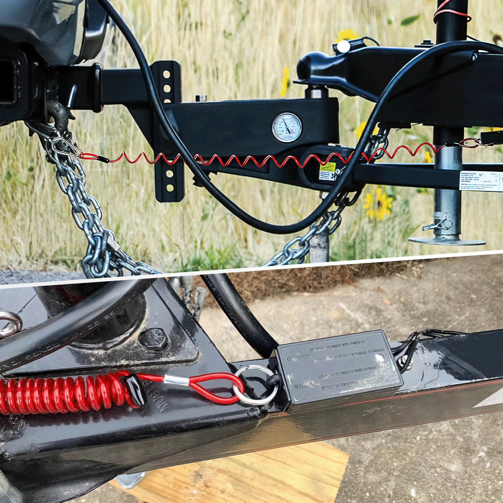 Trailer Breakaway Switch with 4FT Spring Coiled Cable