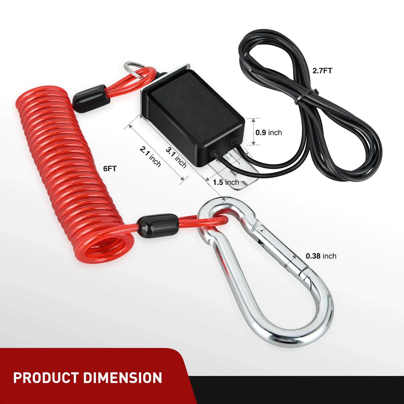 Trailer Breakaway Switch with 6FT Spring Coiled Cable
